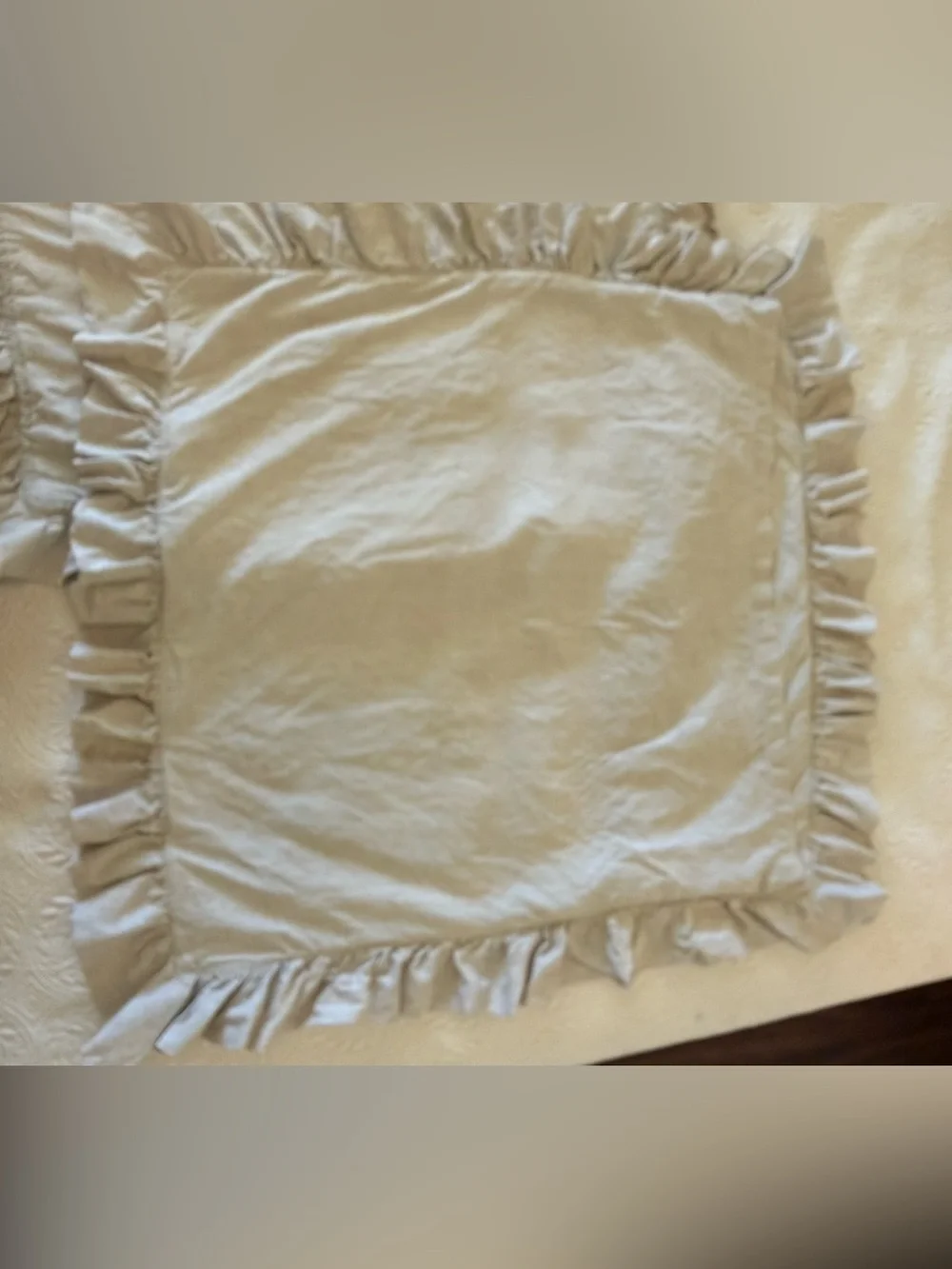 Pottery Barn Ruffled Euro Pillow Shams - Cream Linen